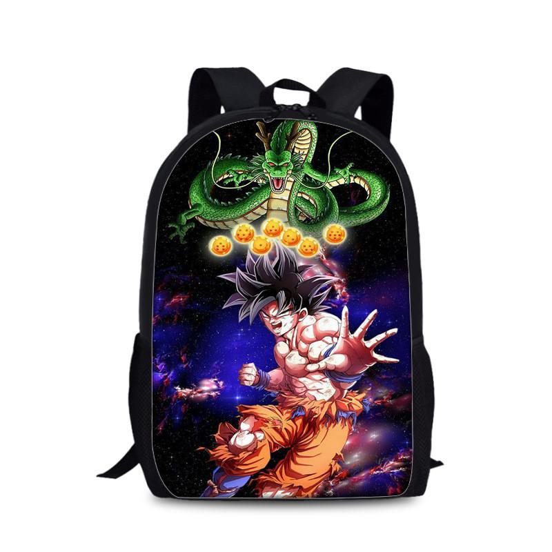 Dragon Ball Goku Printed Nylon Book Backpack For Students And Daily Use