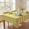 One Yellow and White Striped Printed Tablecloth, a Simple Style Table Decoration, Polyester Tablecloth, Yzb