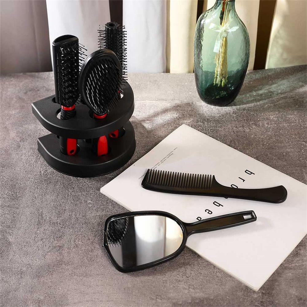 Salon Professional Hair Brush Set Hair Brush Comb Mirror Set Mirror Stand Holder Massage Comb