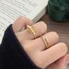 Light Luxury Gentle Wind Bead Diamond Zircon Crown Open Ring Palace Hollow Niche Design Stacked Ring Woman