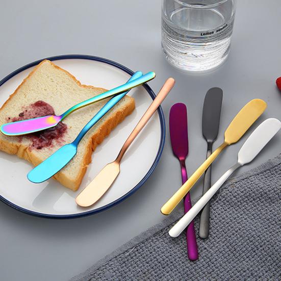Stainless Steel Butter Knife with Long Handle Multi-Purpose Spreader for Cheese Jam Cream Essential Kitchen Tool for Breakfast