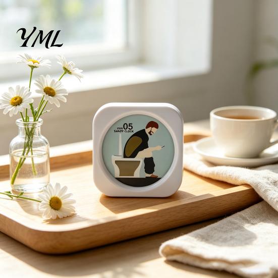 Praktischer Stressreduzierung Timer 5 Minuten Toiletten-Sanduhr, Lustige Badezimmer-Sanduhr mit kackendem Mann Küche Kurzzeit-Grafik, Visuelle Uhr