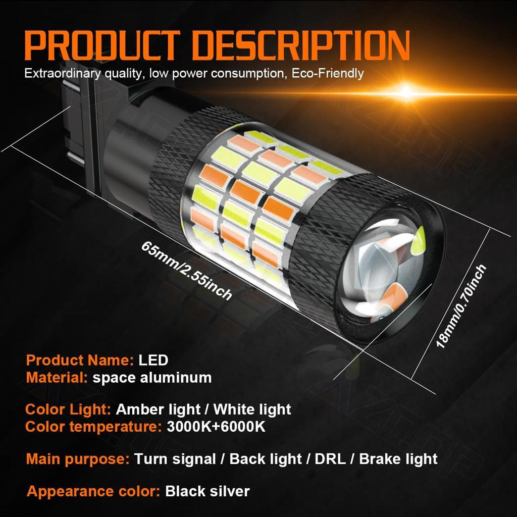 3157 Switchback LED Turn Signal Bulbs For Chevy Silverado/GMC Sierra 1500 2500 2001-2013, 3057 4057 Parking Lights, 300% Brightness, Dual Color 6000K