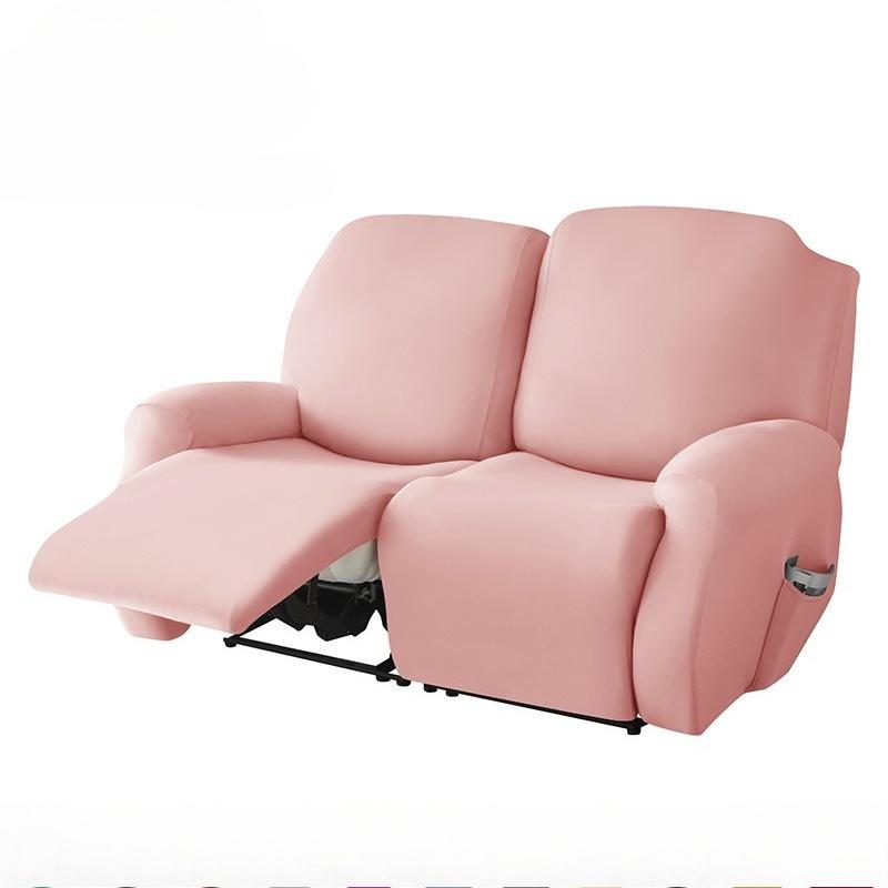 6pcsset 2 Seater Elastic Recliner Sofa Cover Solid Color Milk Fiber Stretch Spandex Armchair Cover Removable Couch Slipcovers Double Seat6pc 7660₽