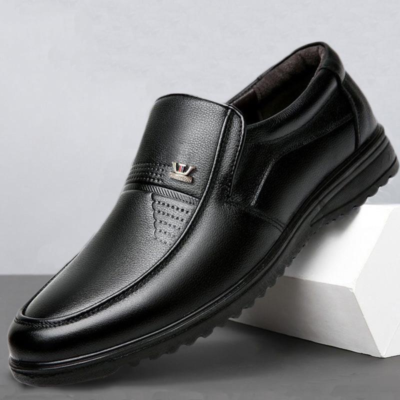 [Crown Leather Shoes] Men's Leather Shoes Men's Casual Leather Shoes Comfortable and Breathable Men's Shoes Work Shoes Tooling Shoes Rain Shoes