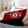 Custom Name Manchester Theme Printed Blanket Perfect For Couch Bed Travel Outdoor Use Machine Washable Cozy Durable