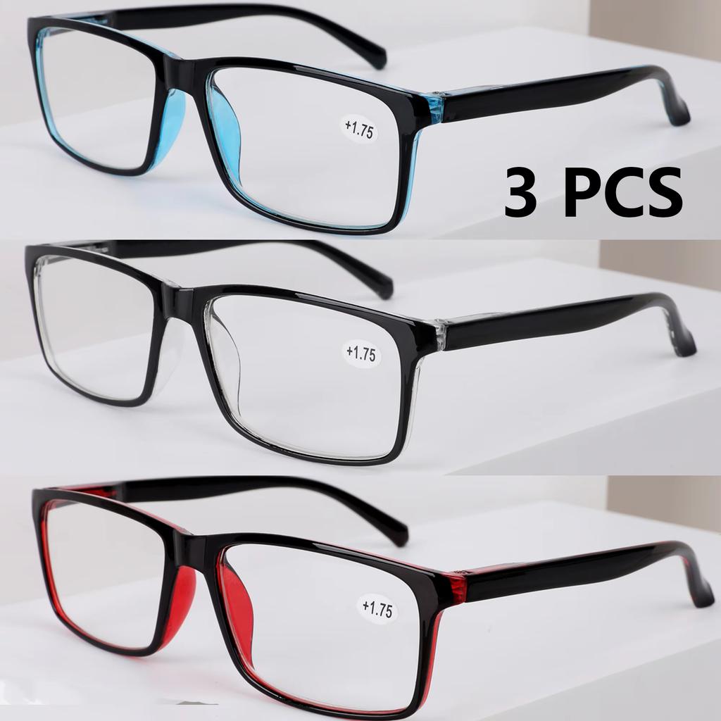 3 PCS Classic Reading Glasses Blue Light Blocking Fashion Readers Spring Hinge with Pattern Print Eyeglasses