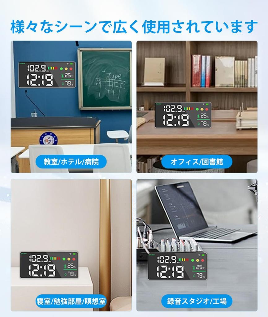 GHDVOP Miernik Poziomu Dźwięku w Decybelach z Czasem lub Duży Nocny Dźwięk Decybeli w Klasie Miernik, Funkcja, Montaż Ścienny, Instrukcja w Języku Japońskim w Zestawie