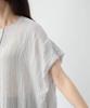 AC by Alpha Cubic Sheer Stripe Size Size Gray Women's Blouse, 353794, L,