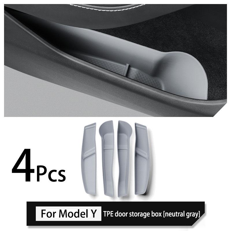 Car Door Storage Box For Tesla Model Y Model 3 Highland 2023 2024 TPE Gate Slot Anti Dirty Storage Organizer Tidying Car Accesso
