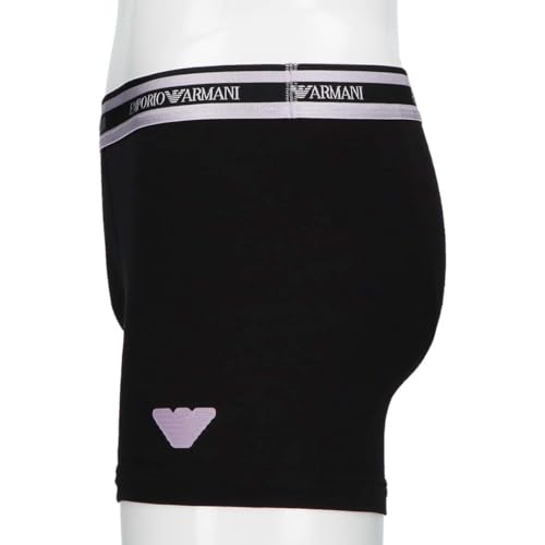 Emporio Armani SHINY LOGOBAND Men's Boxer Briefs with a Shiny Waistband and Logo, Front Closure, Size Small (EU Size), Navy (Product Code: 54045128)