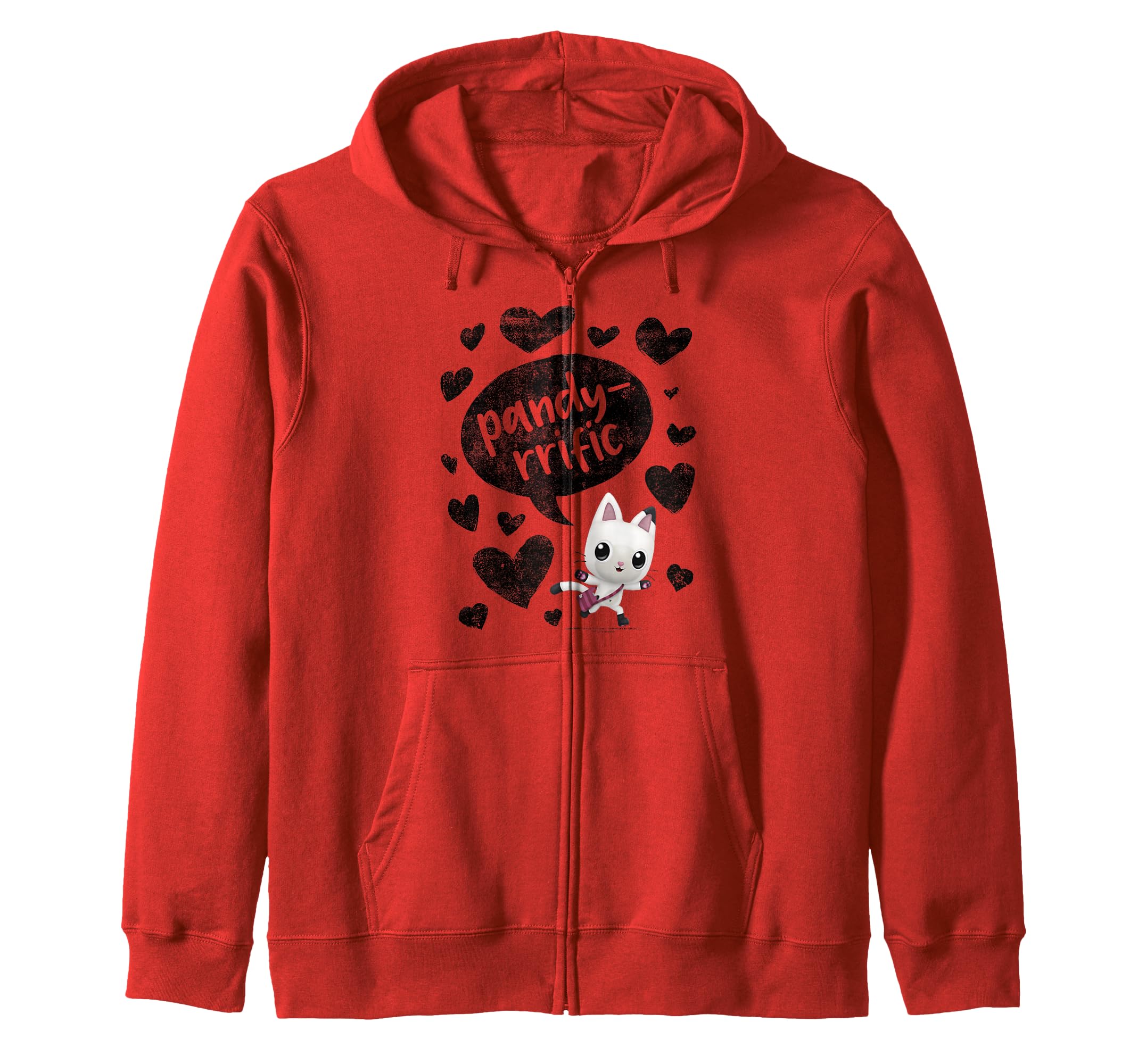

Gabby s Dollhouse Pandi s Footprints Pandi Refic Black Heart Zip Hoodie