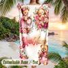 Teddy Bear Theme Beach Towel Personalized Custom Name & Text Soft Quick Dry Beach Towel for Swimming Travel