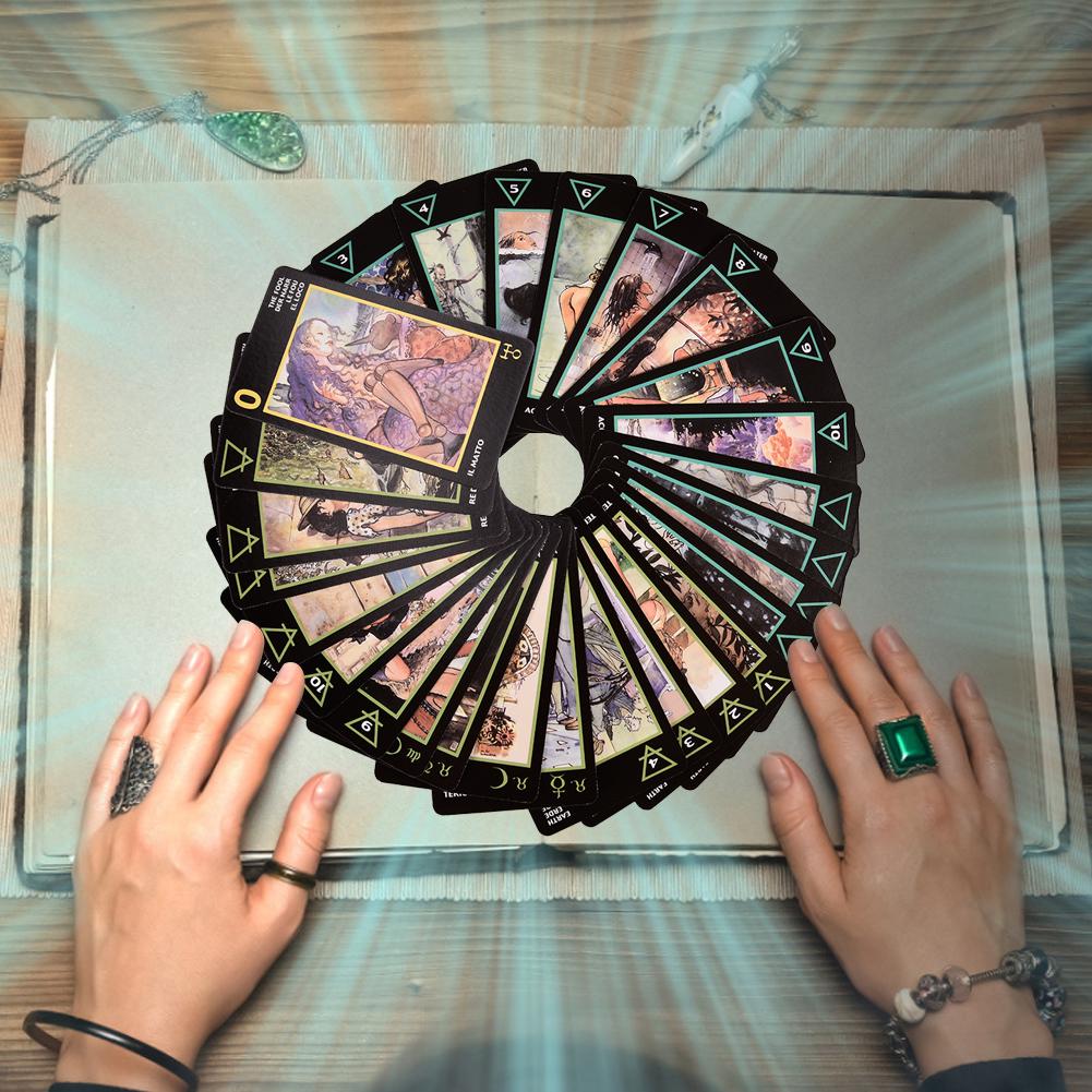 Cartas de Tarot duraderas y vívidas, versión completa en inglés, regalos de juegos para fiesta familiar para Manara