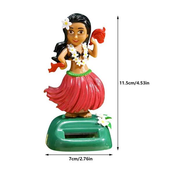 1st Bil Creative Solar Svängande Hawaiian Girl Dockornament Bildekorationer Hula Girl Svängande Tecknad bilprydnadsföremål