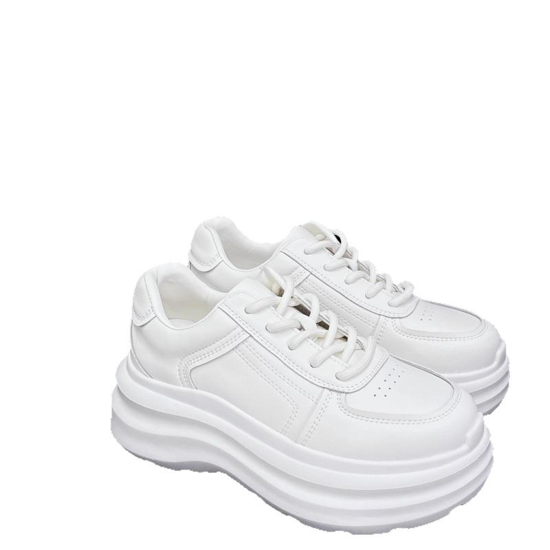 Sommer und Herbst neue modische Leder-Sneaker mit dicker Sohle für Damen, Sport und Freizeit, Dad-Schuhe für Damen