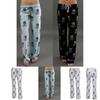 Women Fashion Lacing Skulls Printed Elastic Wide Leg Pants Plus Size 5xl Casual Trousers