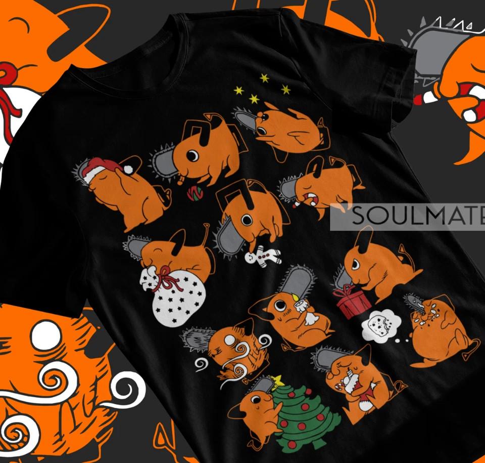 Anime Pochita Chainsaw Man Black T Shirt Size S - 5XL Unisex T-Shirt S