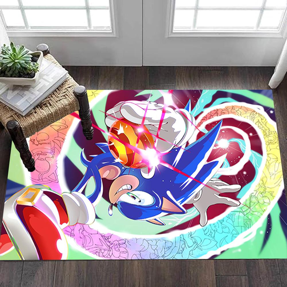 Sonic The Hedgehog Adventure Poster Decoration,Carpet,Living Room,Bedroom, Non-slip,Square rug