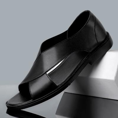 Summer Men Sandals Breathable Genuine Leather Casual Shoes Handmade Outdoor Soft Mens Slippers Men Beach Sandals Plus Size 37-45