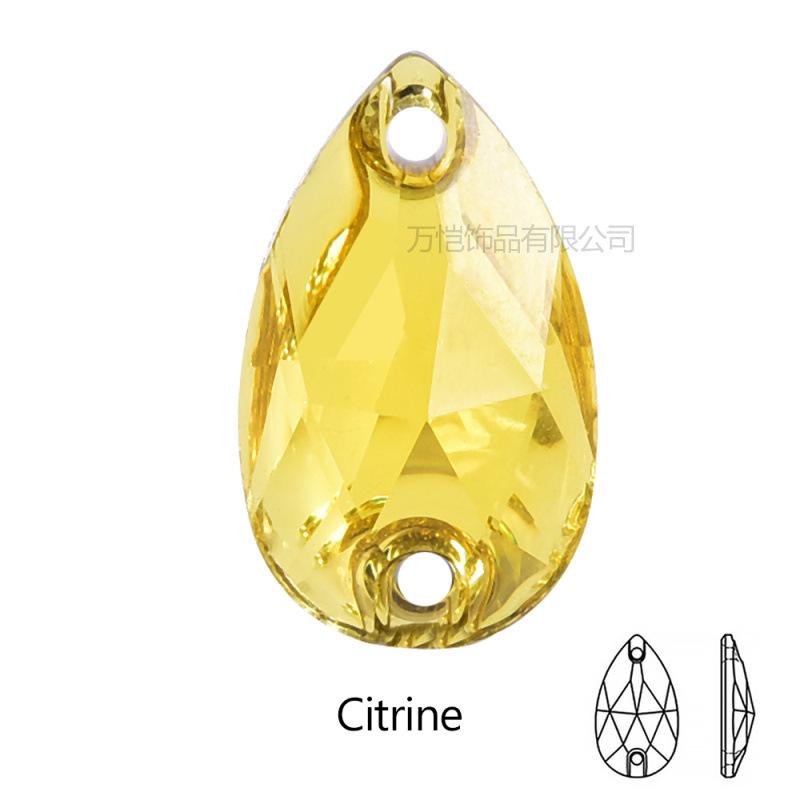 Resin Water Drop Flat Bottom Hand Sewn Drill, Silver Plated Bottom Double Hole Hand Sewn Flat Buckle Diy Clothing Luggage Accessories