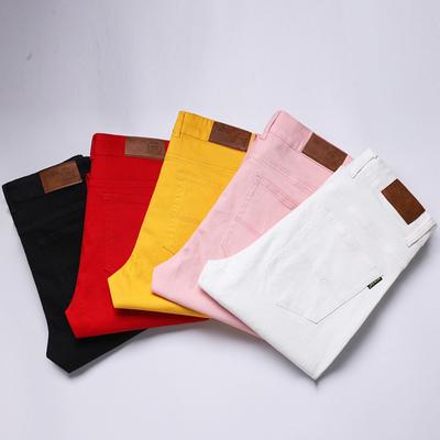 6 kleuren zomer nieuwe jeans voor mannen, slim fit, elastisch, veelzijdig, heren mid waist casual broek