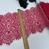 3m x 18.5cm French Chantilly Lace, Non-stretch Dark Red Eyelash Net Lace Fabric for Sewing, Bra, Underwear, Lingerie, Dress, Garment, Crafting