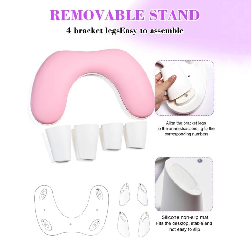 Lightweight Manicure Hand Support Armrest Pillow Slanted Wrist Rest Durability PU Material Easy Cleaning for Nail Work