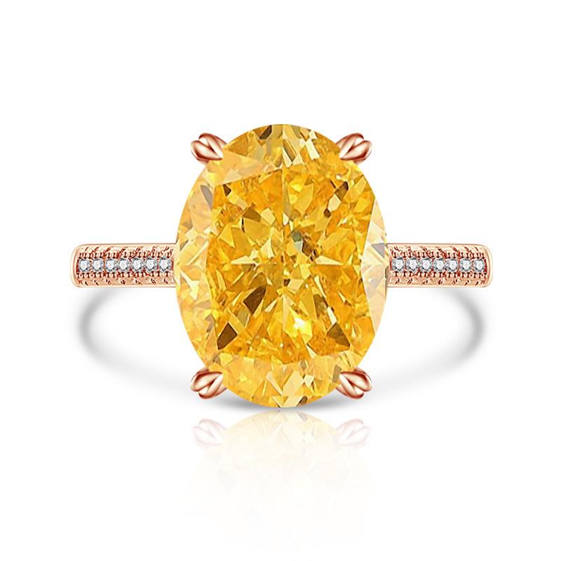 2026 Flash Pigeon Egg Papalacha Ring Luxury High Carbon Diamond Ice Flower Cut Ring Female