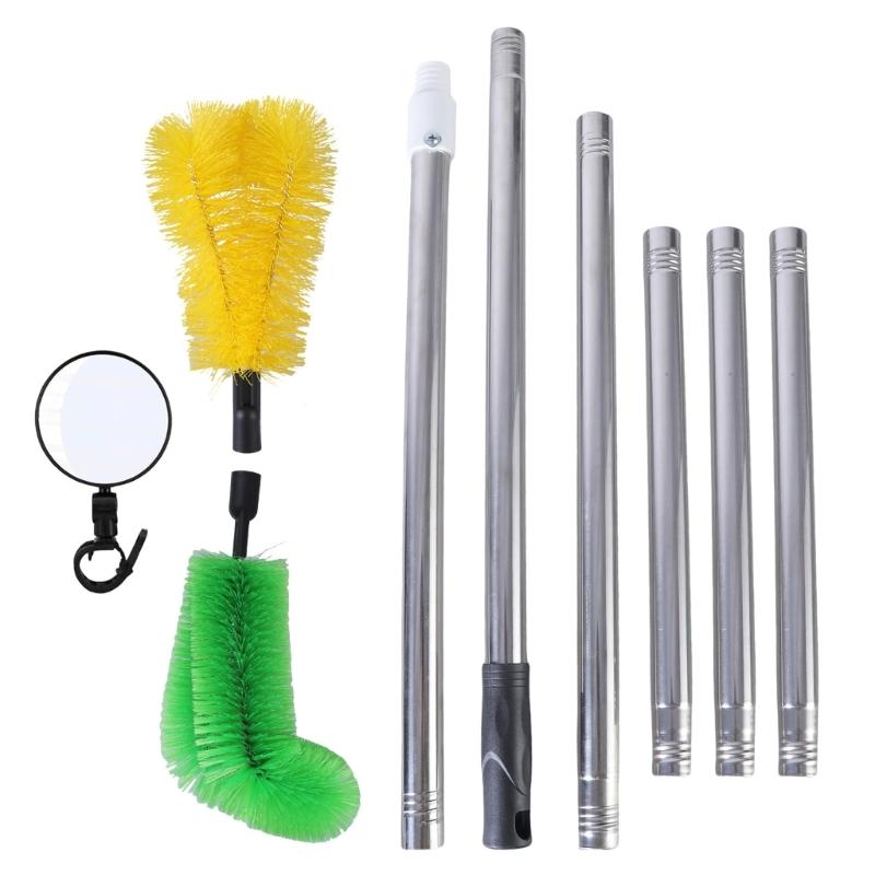 

Gutter Cleaning Brush Debris Leaves Branches Remover Home Gutter Cleaning Tool Portable Drainage Grooves Cleaning Tool жовтий/зелений