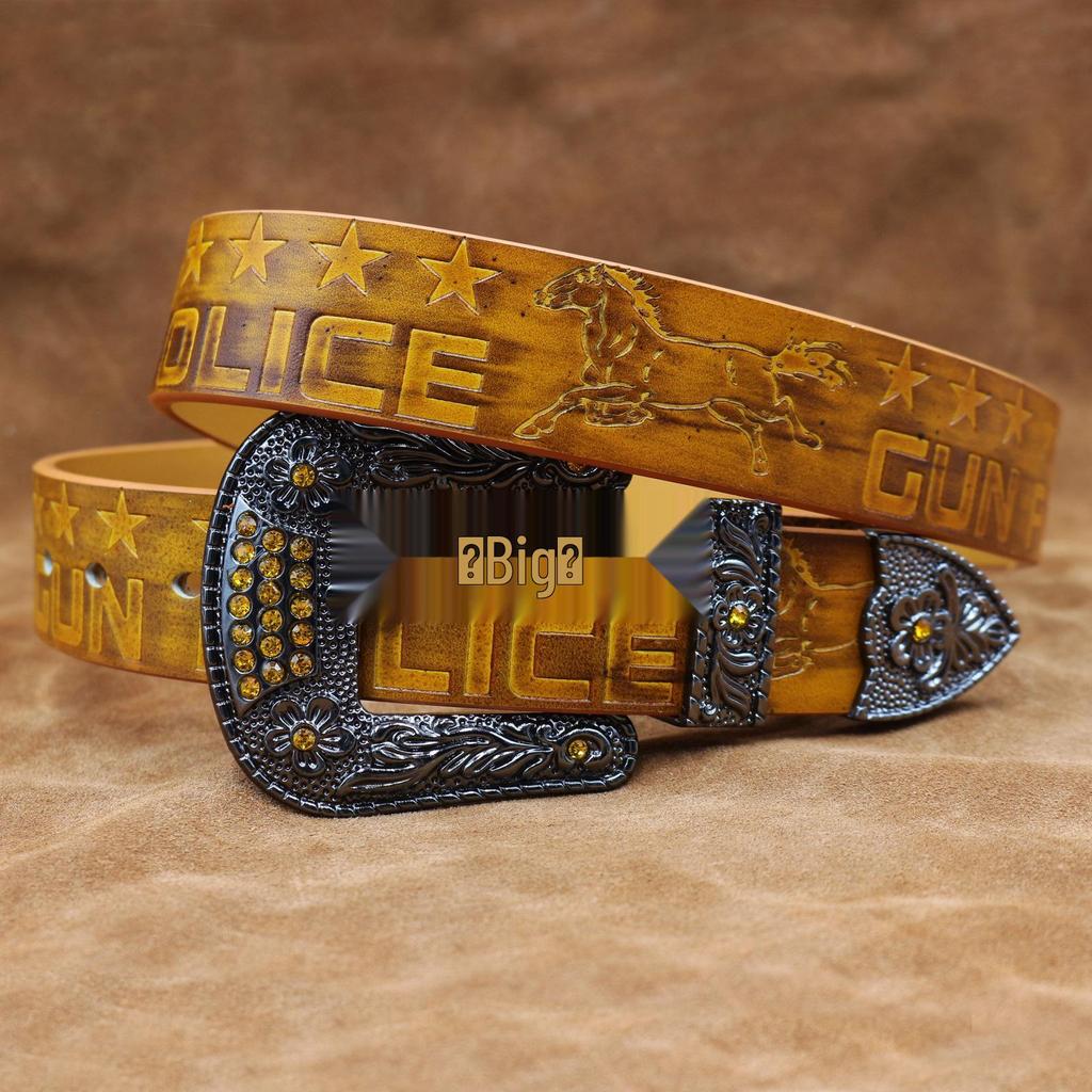 Men's Handmade Retro Leather Belt with Pin Buckle - Versatile for Jeans