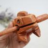 Thailand Traditional Craft Wooden Lucky Frog Croaking Musical Instrument Home Office Wooden Frog Home Decoration Fortune Symbol