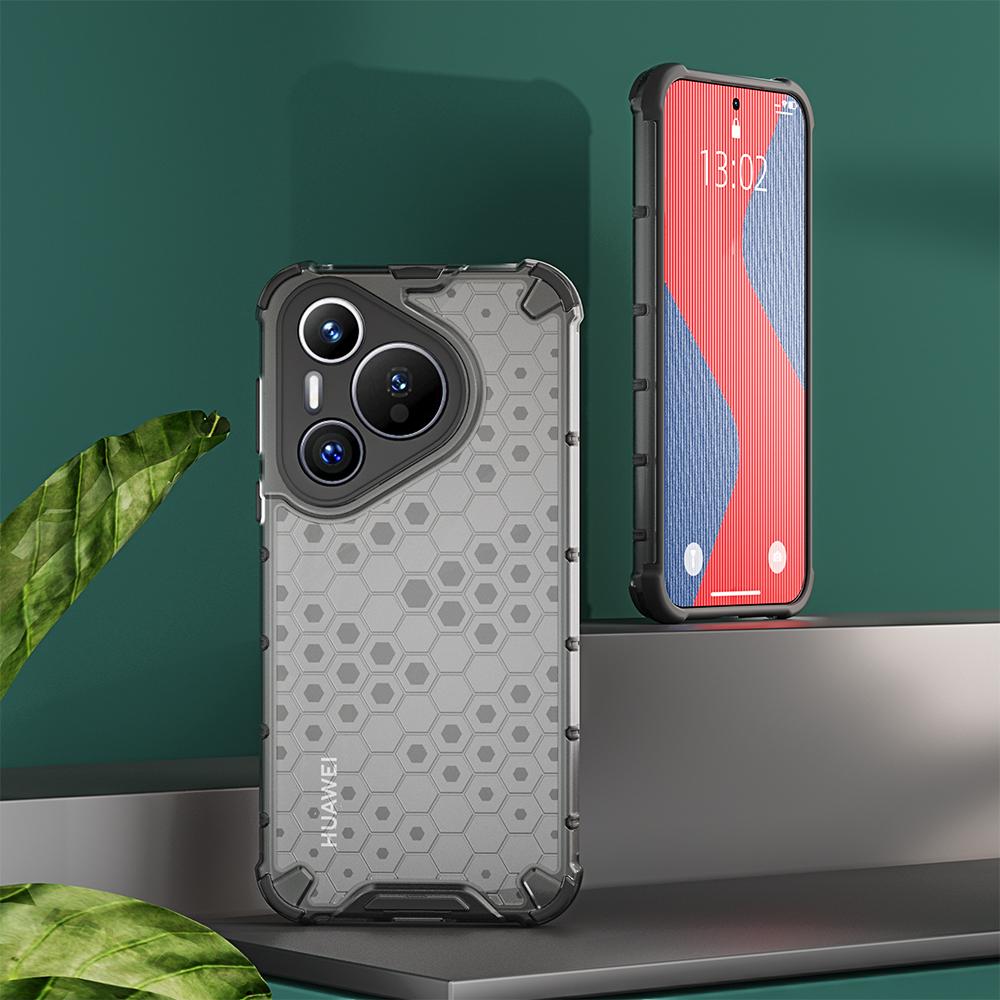 KEYSION Stoßfeste Armor-Hülle für Huawei Pura 70 Ultra P70 Silikon+PC Transparent Wabenförmige Handyhülle für Huawei Pura 70 Pro+