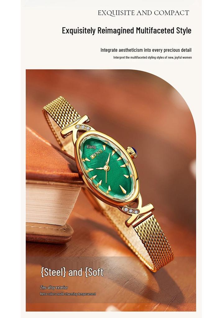 OFNS Women's Retro Oval Waterproof Luxury Wristwatch