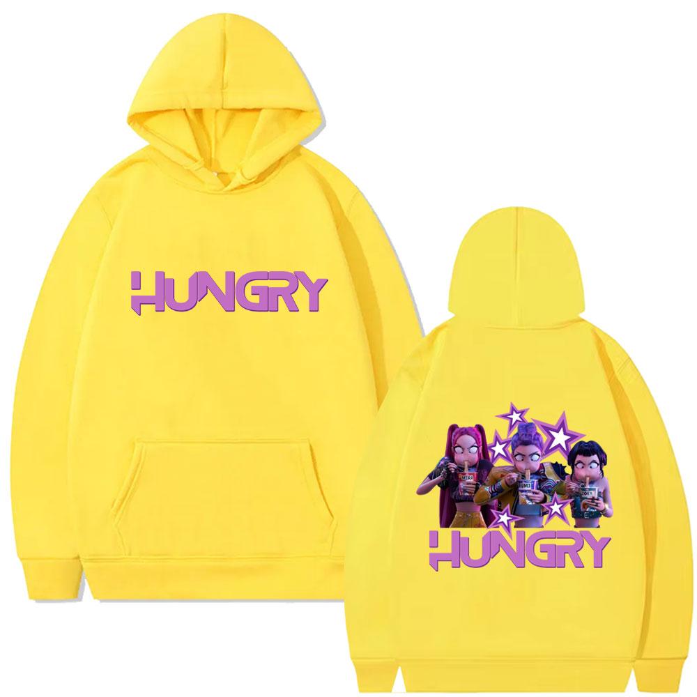 Kpop Demon Hunters Hoodie Cute Funny Rumi Mira Zoey Eat Ramen Pullover Hoodies Men Women Vintage Fashion Trend Tracksuit