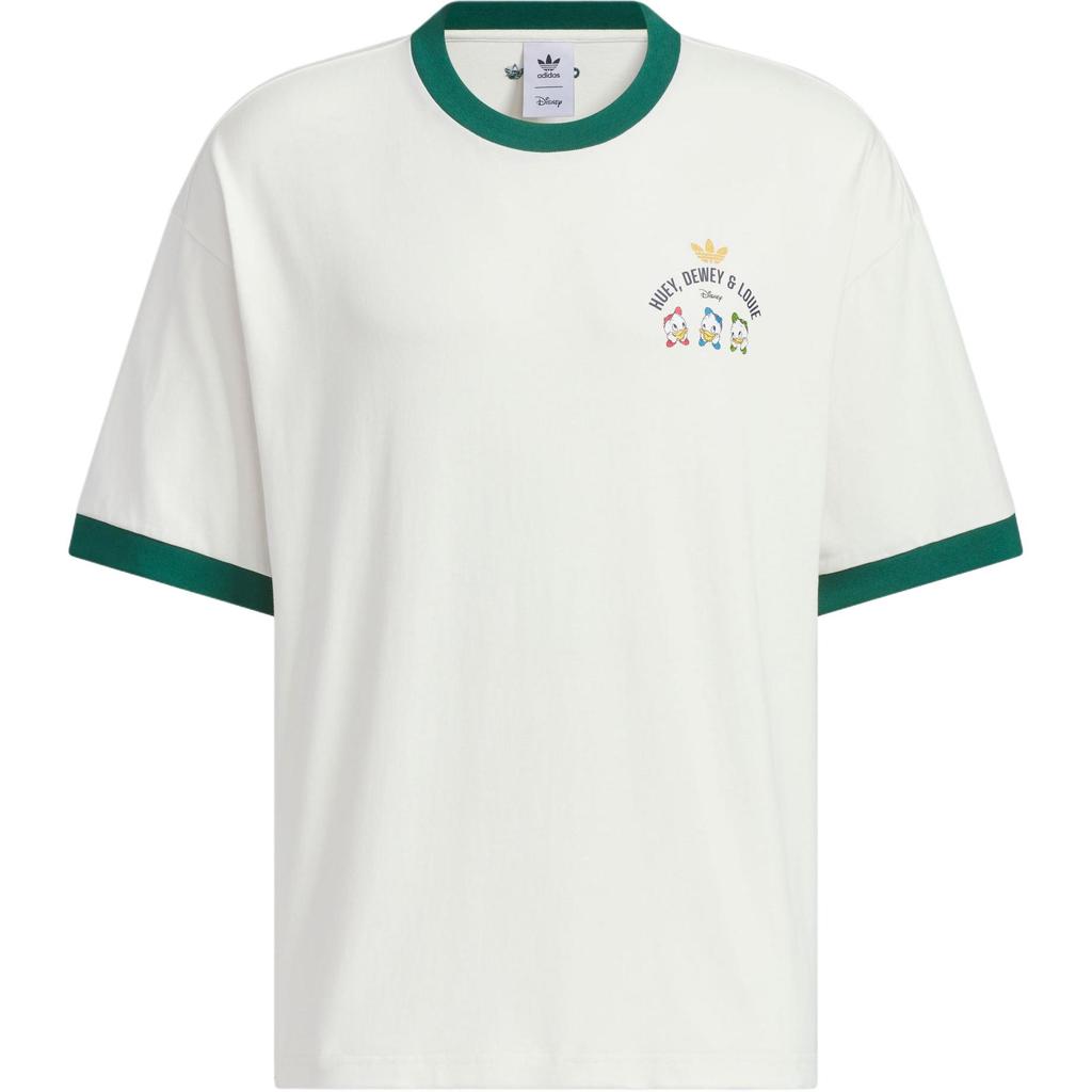 adidas Disney İşbirliği HDL GFX Pamuk Baskılı Bol Kısa Kollu Tişört Unisex Üstler Beyaz JP1414