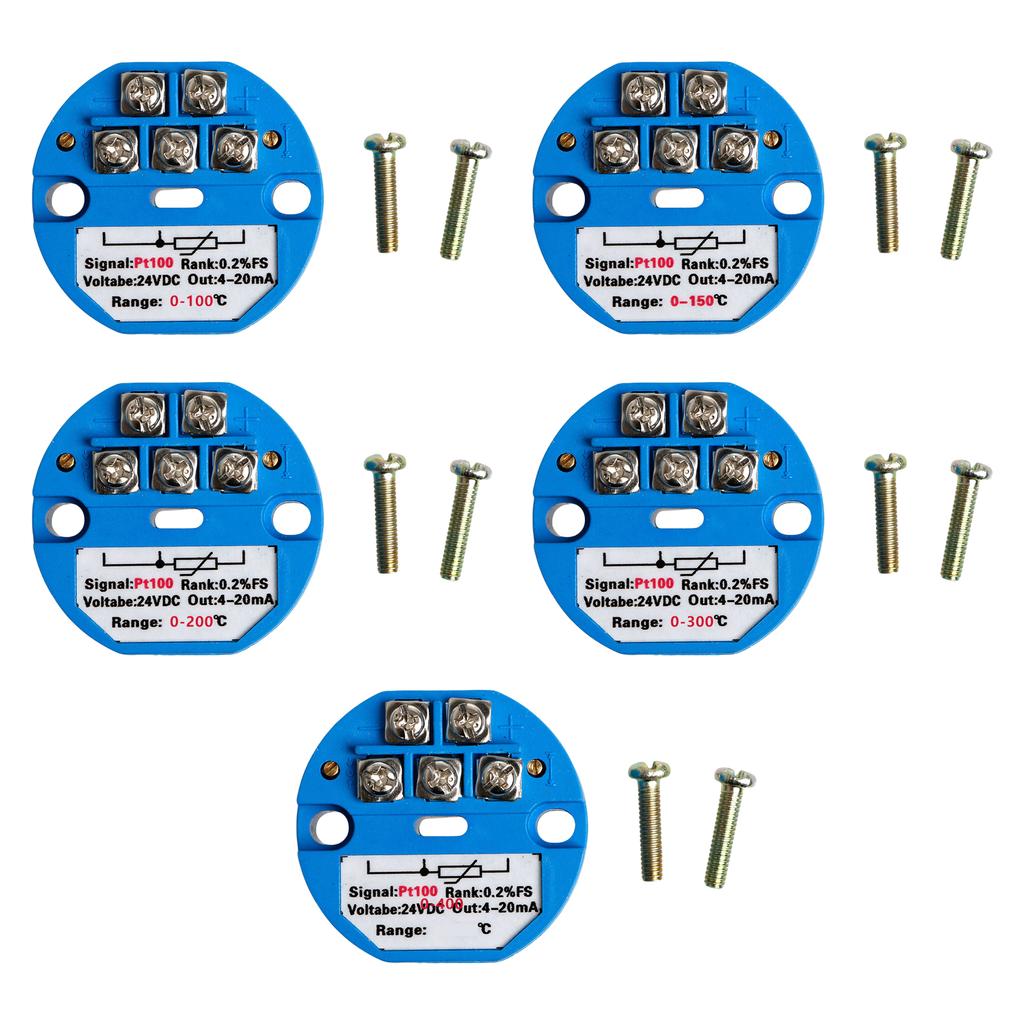 DC24V Temperature Transmitter Module 4-20mA Output PT100 Sensors for Precise Temperature Control Electronic Components