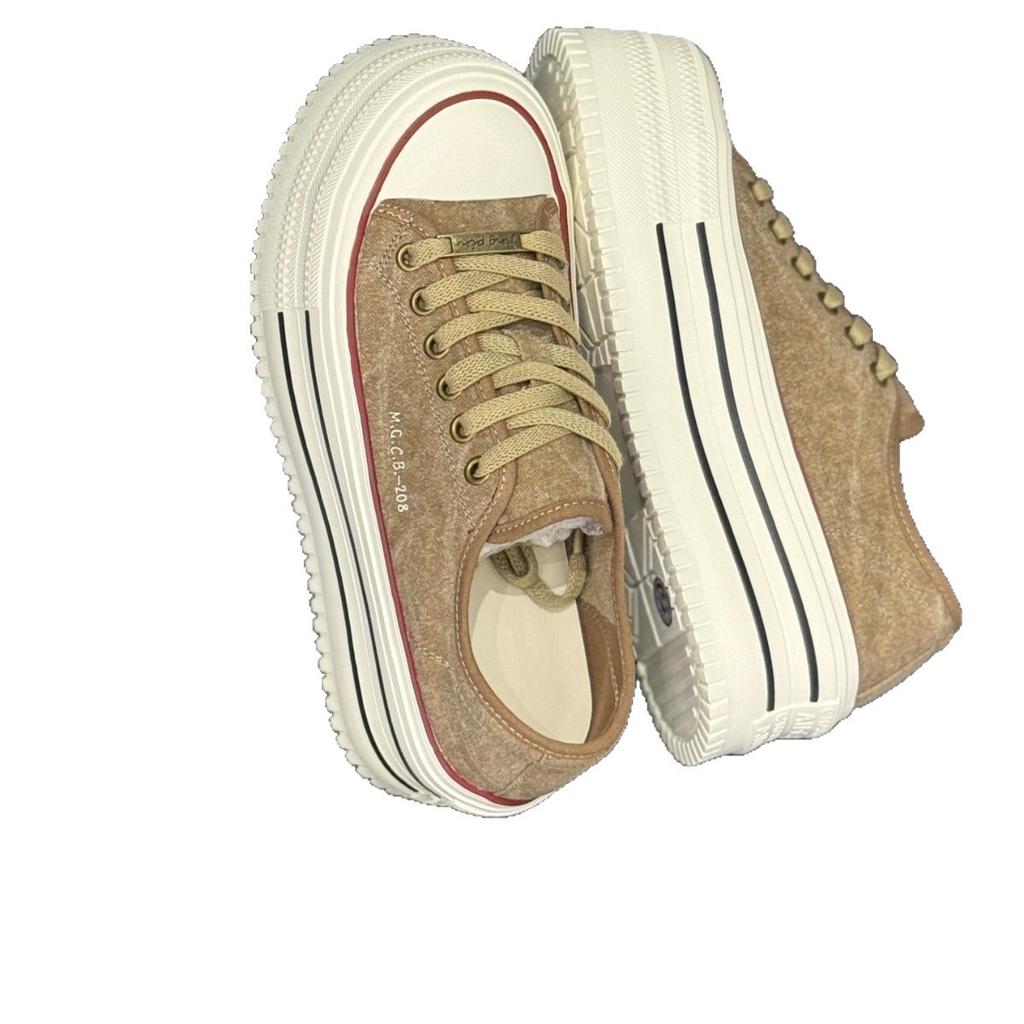 Korean Version of Platform-soled Fashion Canvas Board Shoes Women's 2025 Summer Shoes, New Breathable Casual Shoes To Increase the Height of Small Wo