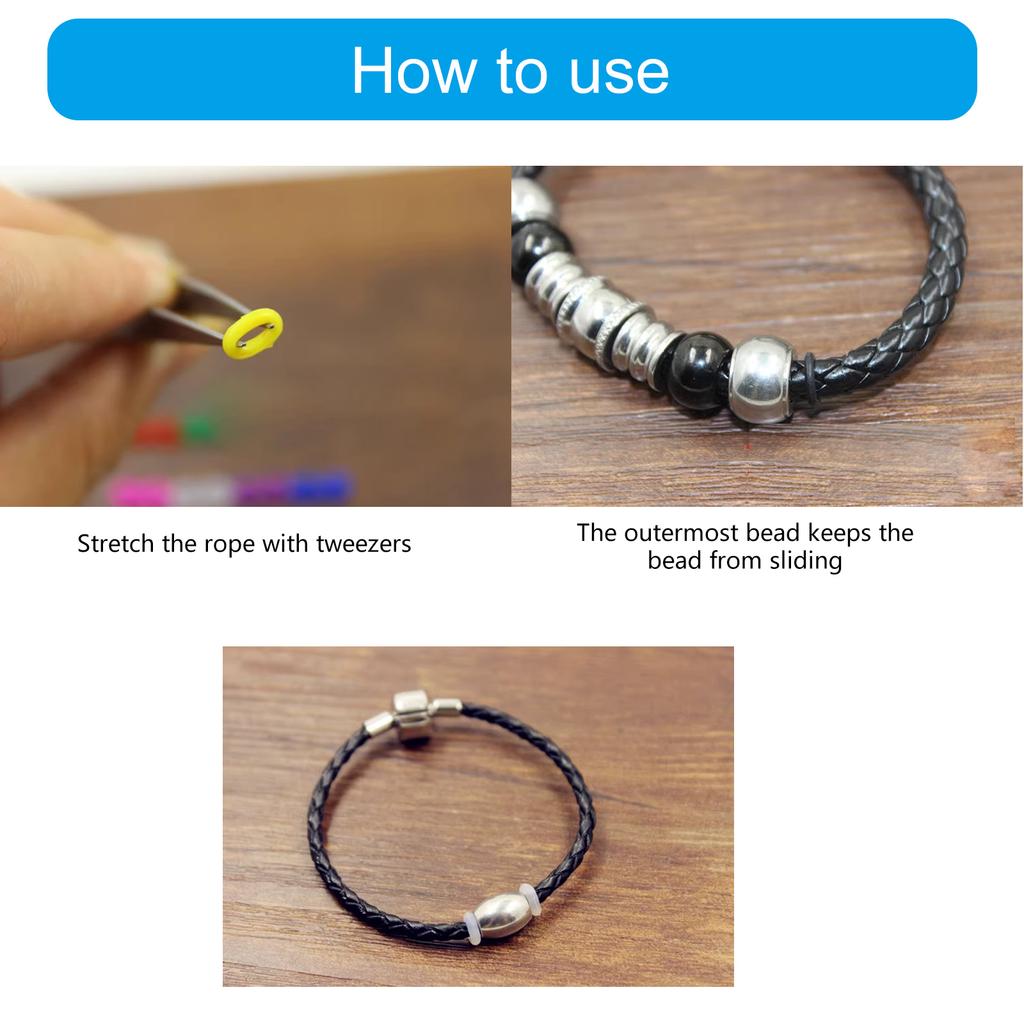 Pack of 100 Silicone Spacer Rings Bracelets Rings Silicone Texture Jewelry Making Supplies for Bracelet Necklace Earring