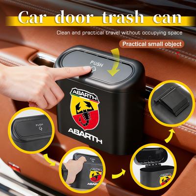Auto Logo Mülleimer Hängender Aufbewahrungsbehälter Auto Zubehör Für Abarth FIAT 500 FR Stilo Doblo Tipo Lancia Musa Grande bqtv1