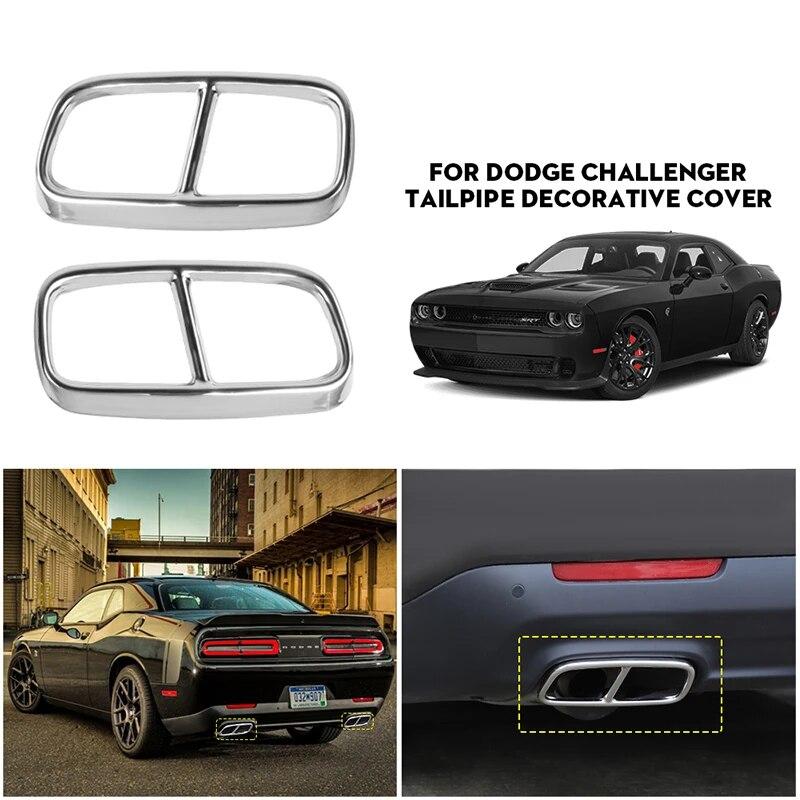 TESIN Car Exhaust Pipe Cover for Challenger SXT 2015+ Car Rear Tail Throat Decorative Accessories for Dodge Challenger 2015+