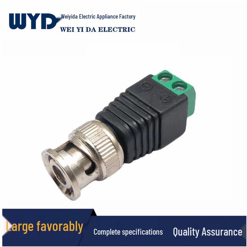 BNC Male Green Terminal Solderless Power Adapter for Camera Wiring