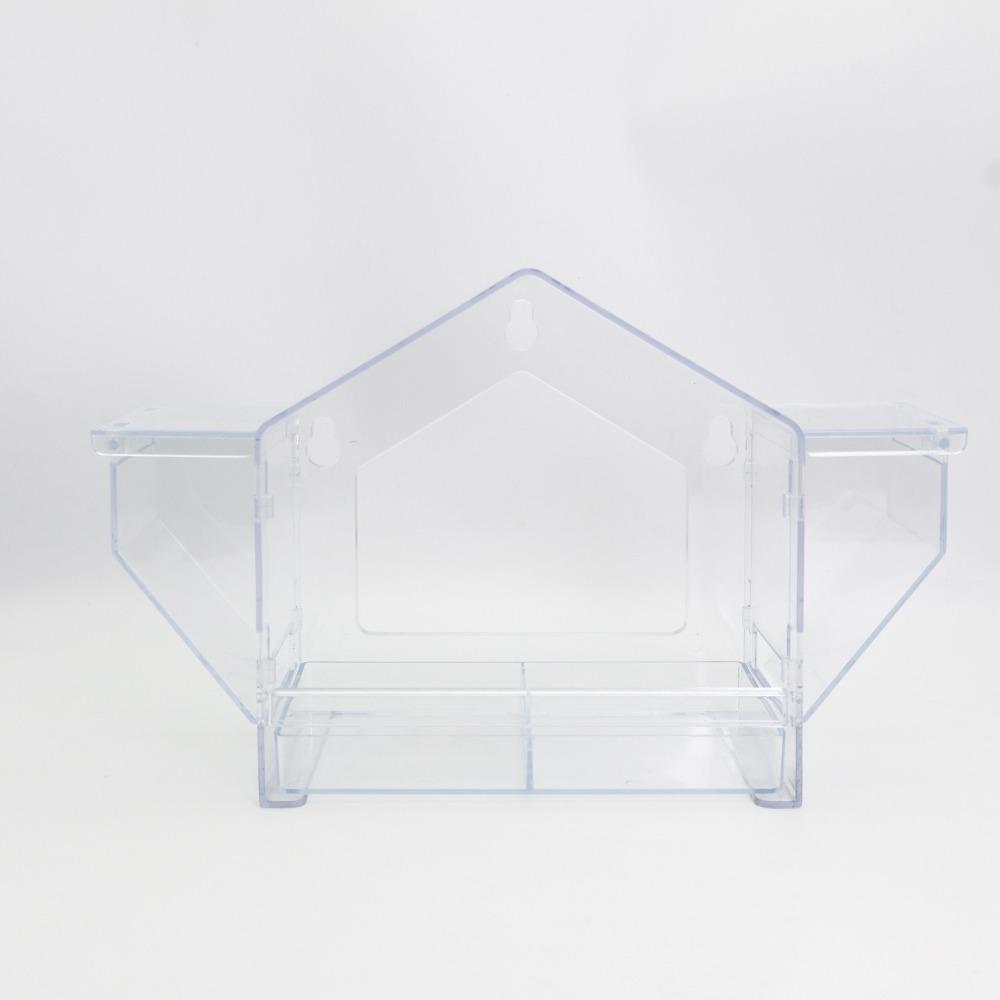 Eichhörnchen-sicherer Fenster-Vogelfutterspender mit Saugnapf Vogelfutter-Tabletts Papagei Sittich