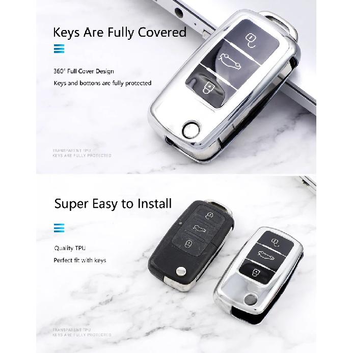 TPU Car Key Cover Car Key Full Case Protection Key Bag for VW Volkswagen Polo Tiguan Passat Golf Jetta Lavida Skoda Octavia