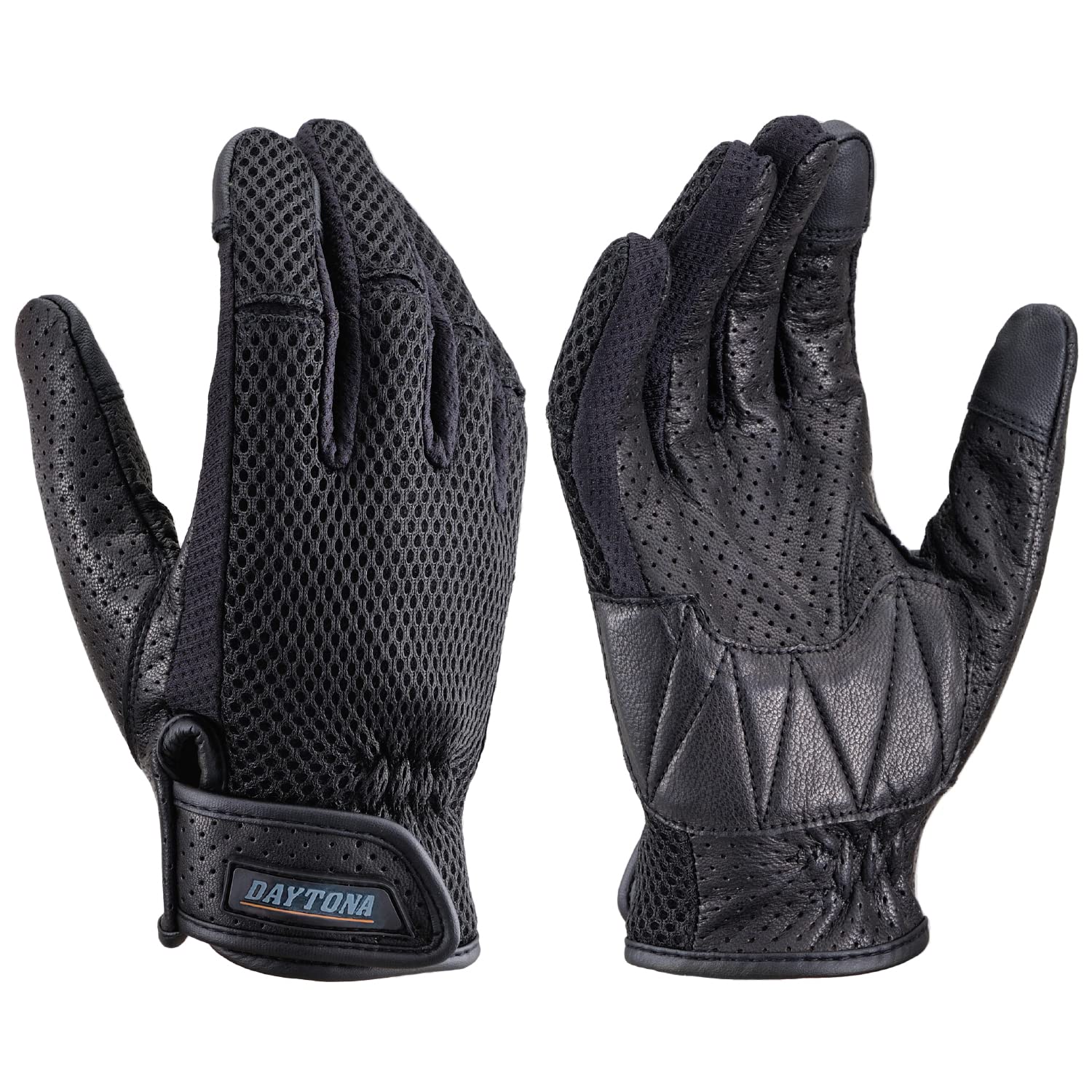 

Daytona Motorcycle Genuine Leather Palm Smartphone Full Standard XL 32209 Gloves, Spring/Summer, (Goat Leather), Compatible, Mesh, Gloves, DG-001, чёрный