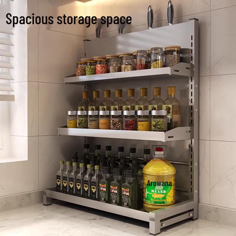 Bieying Höhenverstellbares 3-stöckiges Küchenregal