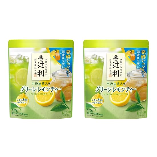 Tsujiri Uji Matcha Green Lemon Tea 170g × 2 packs B0GQYGH1XB