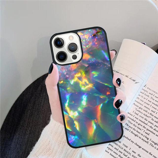Opal Stone Iridescent Phone Case Cover For iPhone 17 Air 15 16 14 13 12 Pro Max 11 Pro Max Plus Coque Shell
