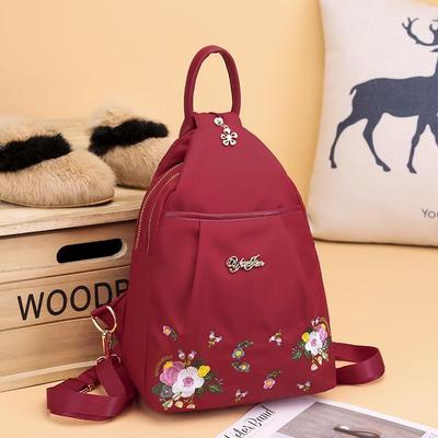 Women's Embroidered Oxford Cloth Mini Backpack - Trendy Korean Style Canvas Crossbody Chest Bag