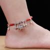 New 12 Zodiac Red Rope Bell Anklet Retro Silver Simple Natal Antique Women's Accessories